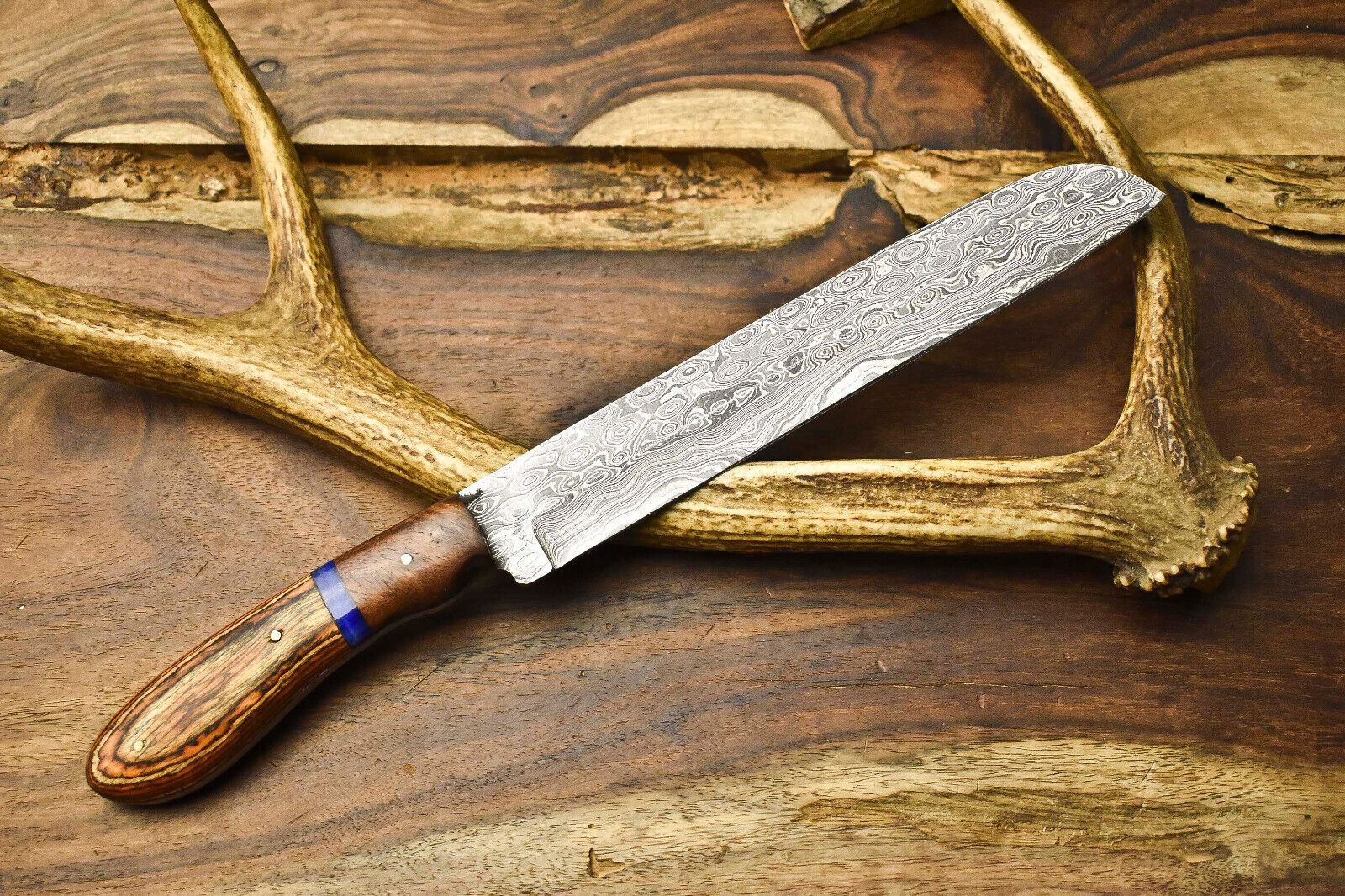 Masterpiece 12 Inch Handmade Damascus Steel Chef Knife  Sharp  Balanced 3