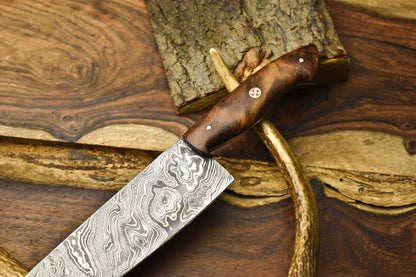 Hand Forged 12 Damascus Kitchen Knife  Unique Pattern  Razor Edge 1