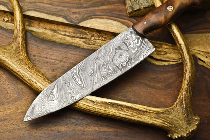 Hand Forged 12 Damascus Kitchen Knife  Unique Pattern  Razor Edge 2