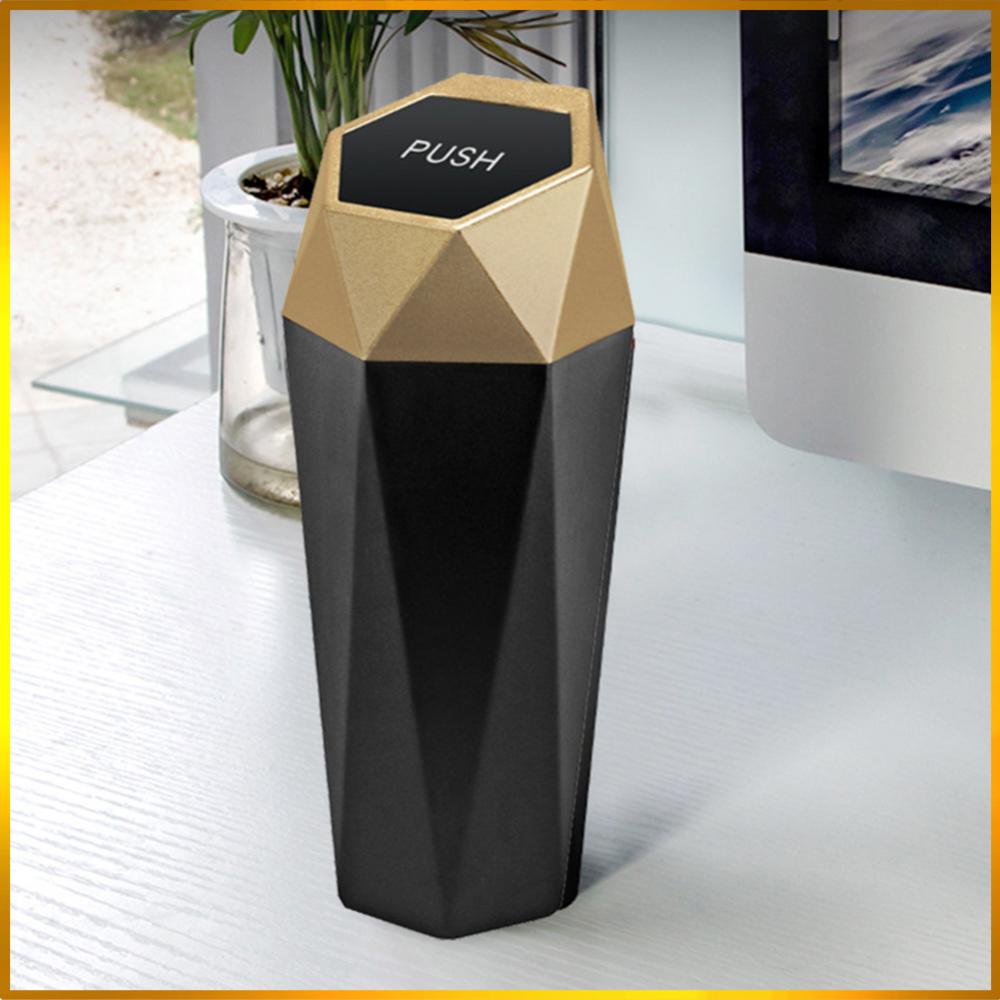 Leakproof Mini Car Trash Can, 2 Pack Compact Auto Garbage Bin with Lid, for Car, Office, Home
