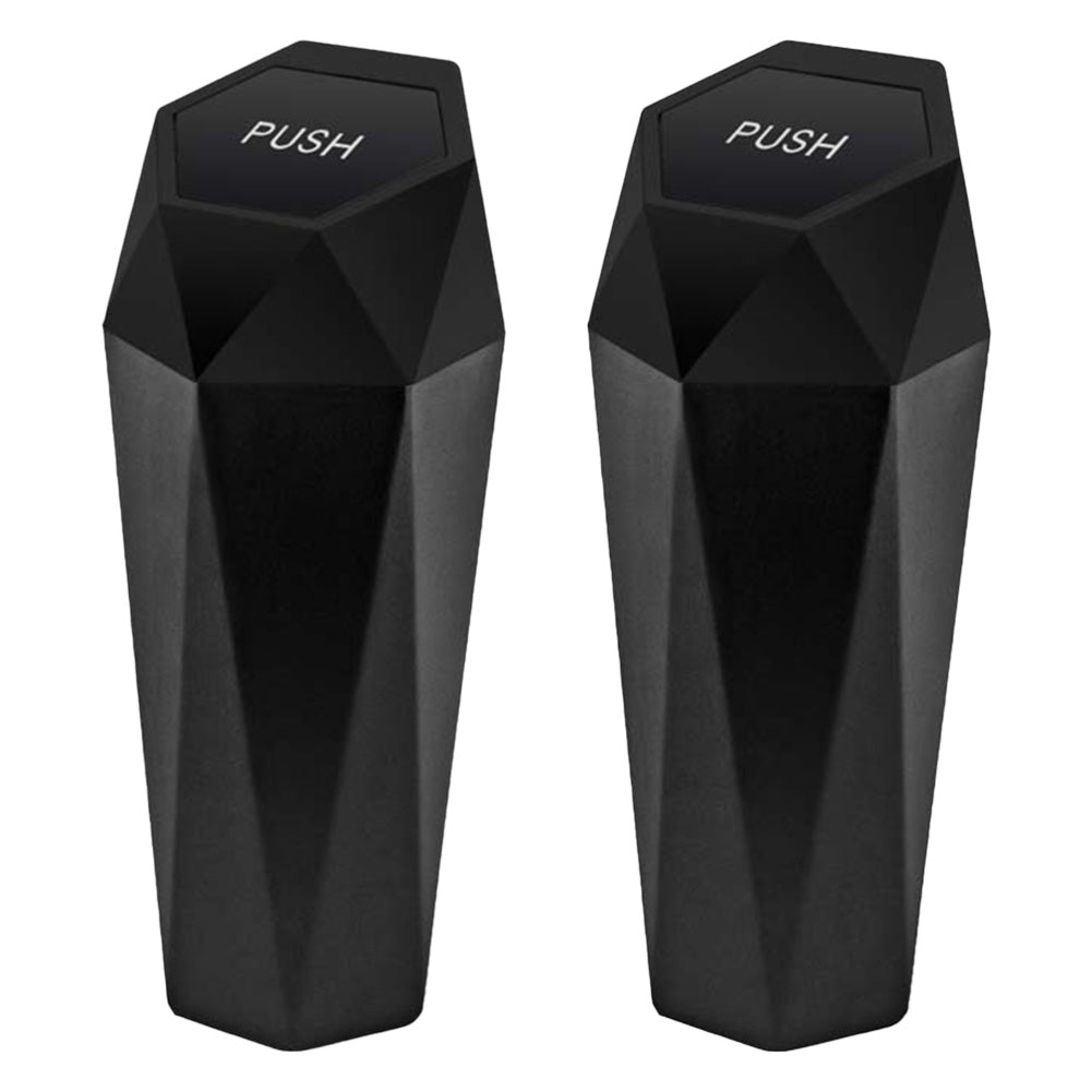Leakproof Mini Car Trash Can 2 Pack Compact Auto Garbage Bin With Lid For Car Office Home 2