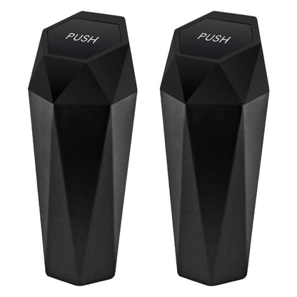 Leakproof Mini Car Trash Can 2 Pack Compact Auto Garbage Bin With Lid For Car Office Home 2