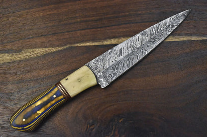 Custom Hand Forged Damascus Chef Knife  Twist Pattern Hardwood Grip Full Tang Design 1