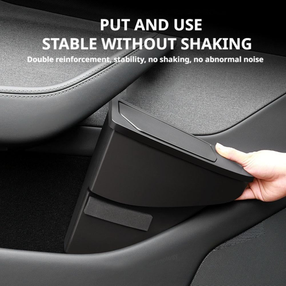 Tesla Model Y Juniper Front Door Storage Trash Can, Multi Functional Car Door Storage Box, Car Accessories Organizer