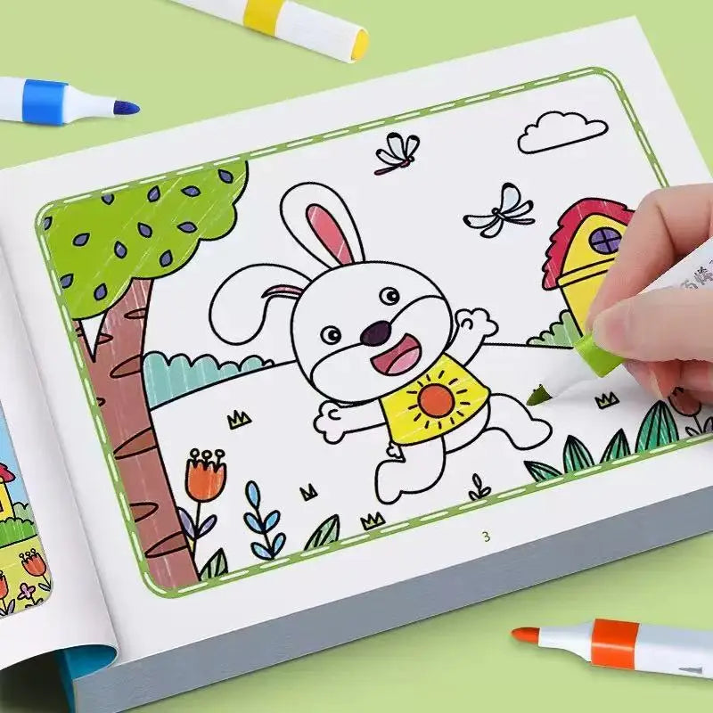 Creative Birthday Gift for Kids, Animal & Nature Coloring and Drawing Book, Ages 3 to 8 Years Old