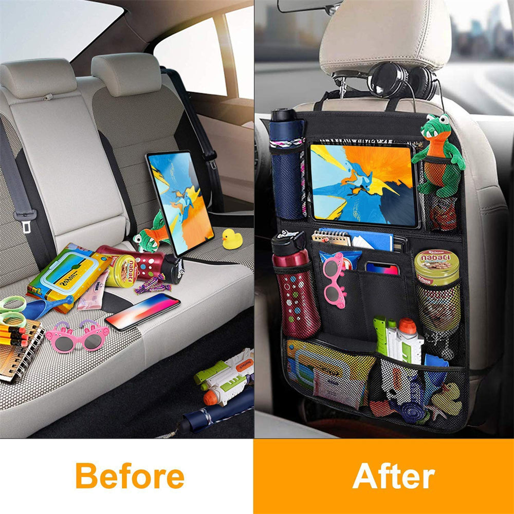 Touch Screen Tablet Holder Car Backseat Organizer Auto Storage Pockets Car Seat Protector For Kids  1