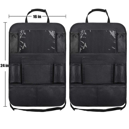 Touch Screen Tablet Holder Car Backseat Organizer Auto Storage Pockets Car Seat Protector For Kids  5