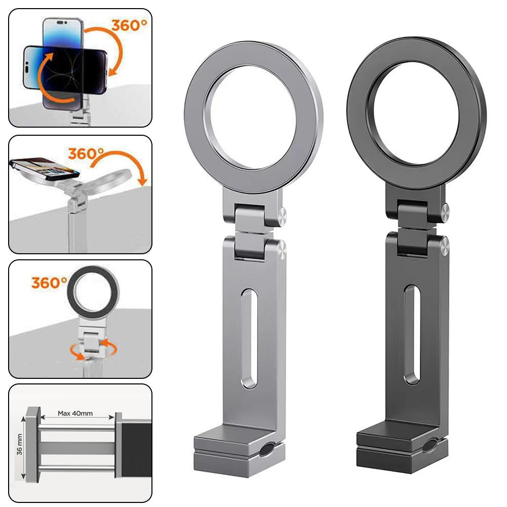 Universal Magnetic Phone Holder, Portable Flexible Rotation Bracket, Adjustable Mount for Airplane, Travel, and Desk