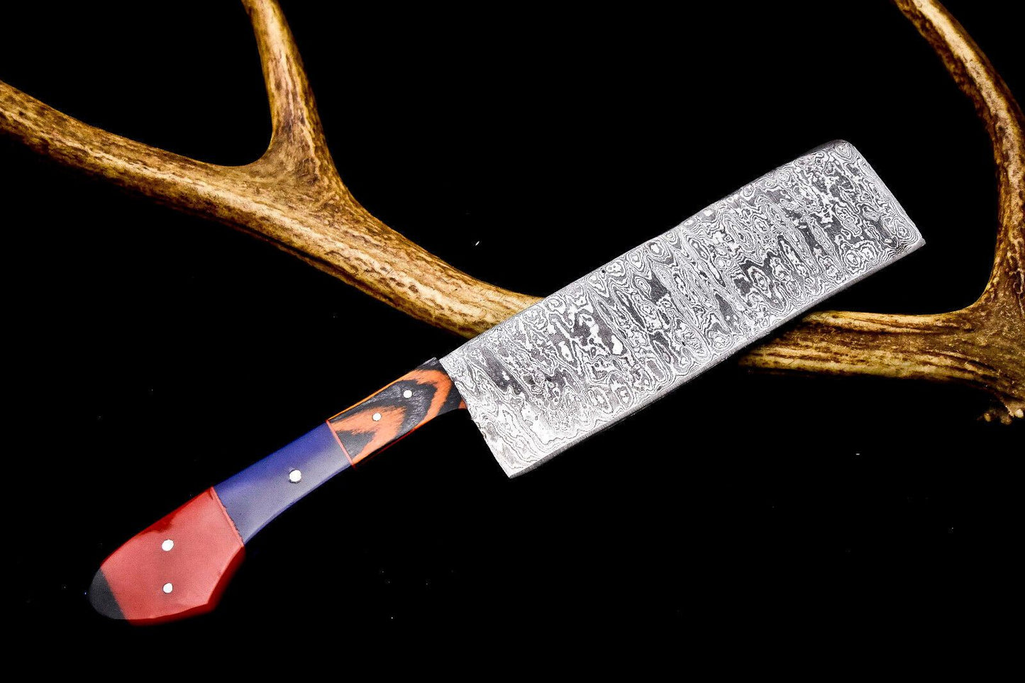 Custom 12 Twist Damascus Kitchen Knife  Hand Forged Full Tang Blade For Chef Lovers 3