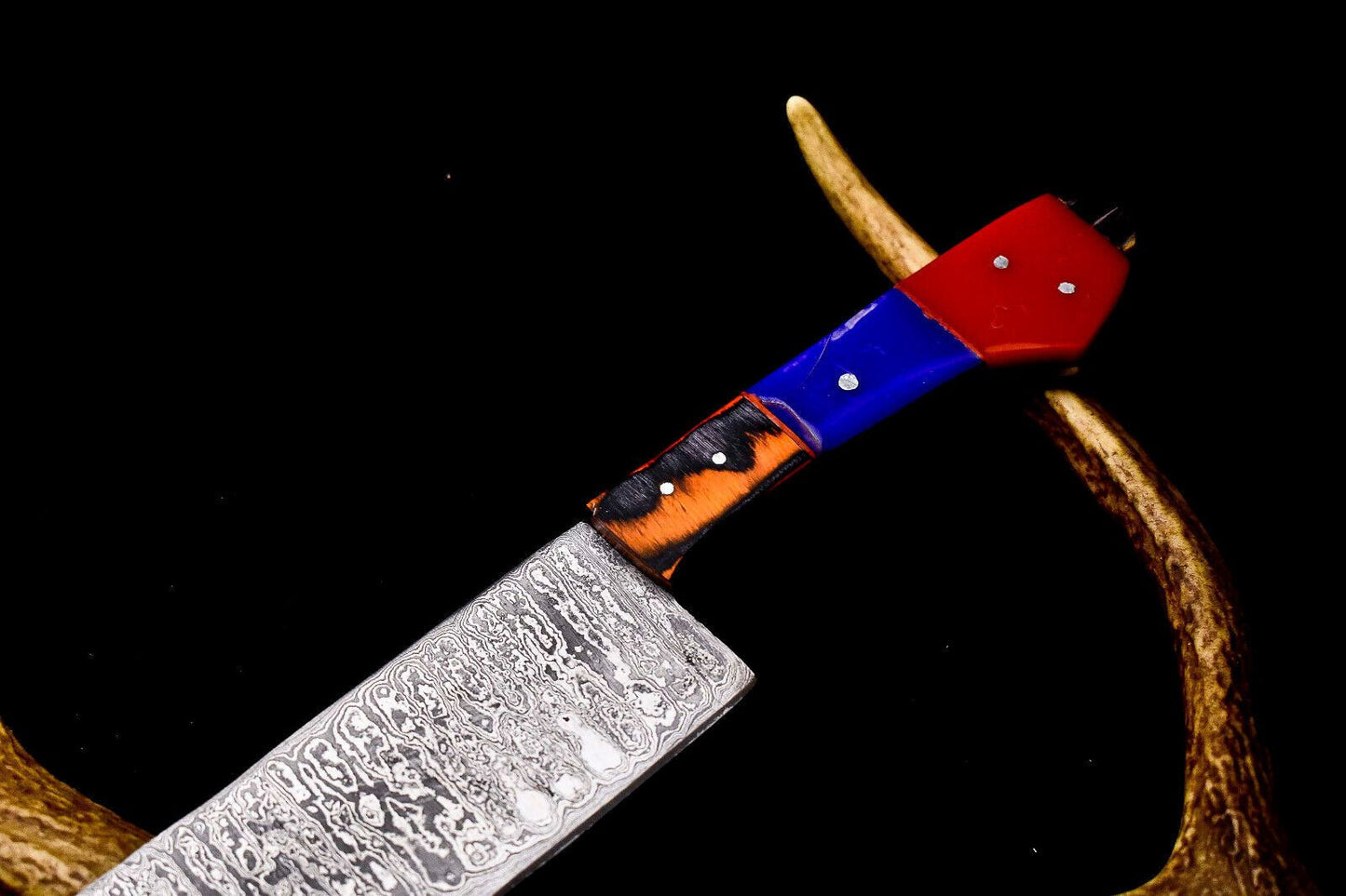 Custom 12 Twist Damascus Kitchen Knife  Hand Forged Full Tang Blade For Chef Lovers 1