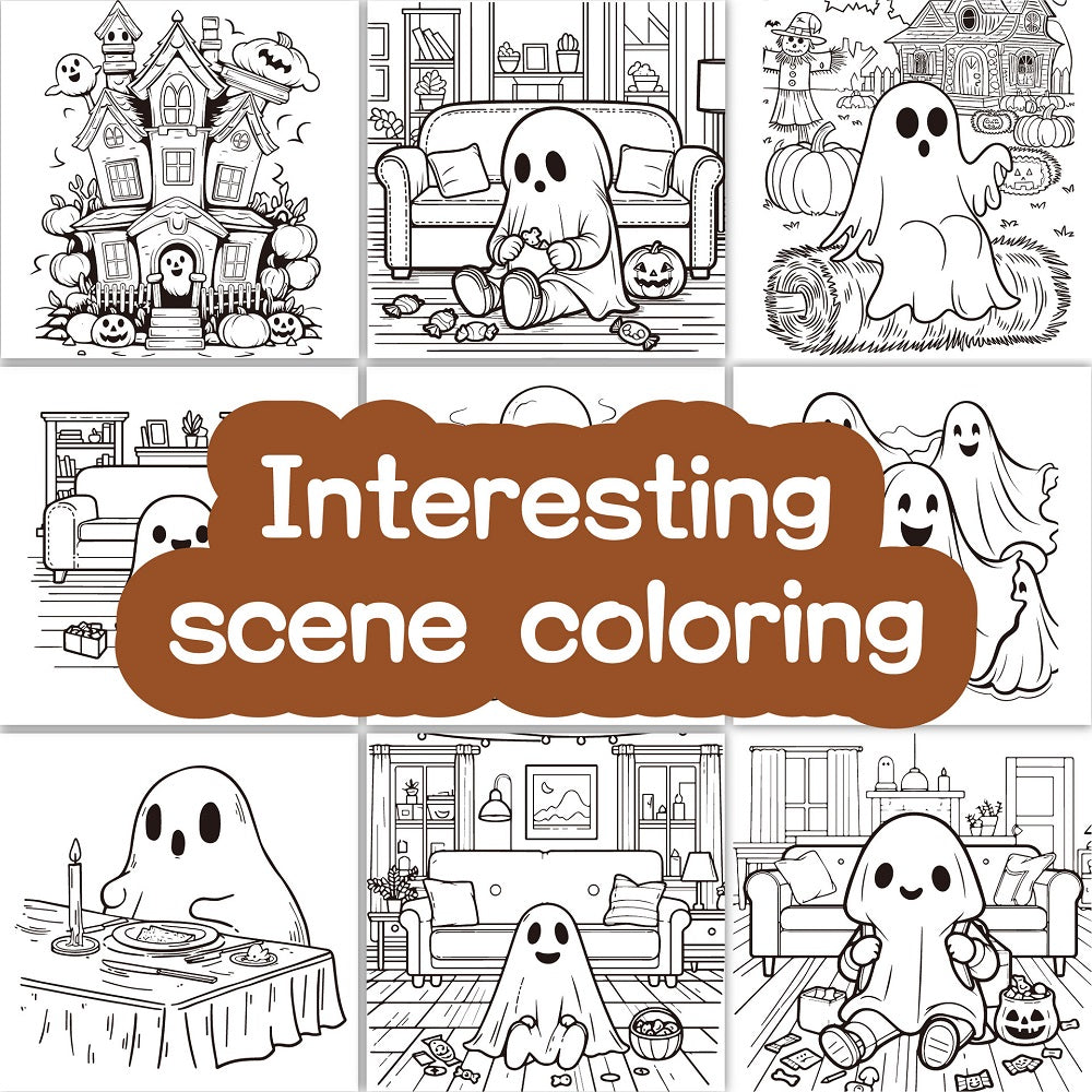 Halloween Coloring Book for Adults, Scary Little Cutie Designs, Stress Relief Creative Fun, Gift for Teens