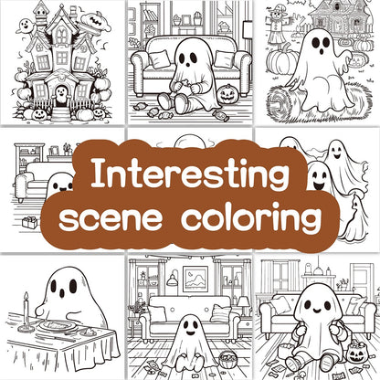 Halloween Coloring Book for Adults, Scary Little Cutie Designs, Stress Relief Creative Fun, Gift for Teens