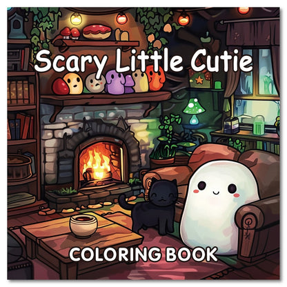 Halloween Coloring Book for Adults, Scary Little Cutie Designs, Stress Relief Creative Fun, Gift for Teens