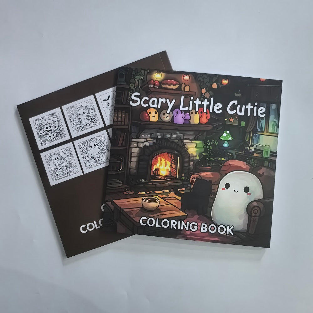 Halloween Coloring Book for Adults, Scary Little Cutie Designs, Stress Relief Creative Fun, Gift for Teens