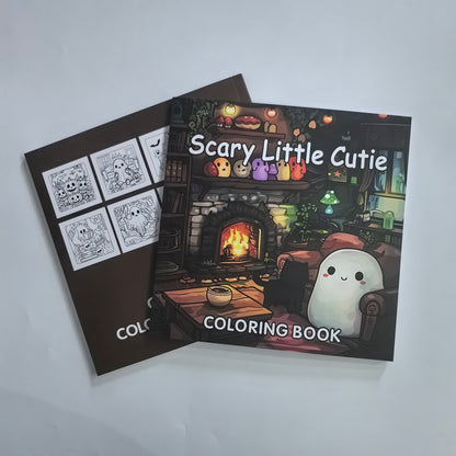 Halloween Coloring Book for Adults, Scary Little Cutie Designs, Stress Relief Creative Fun, Gift for Teens