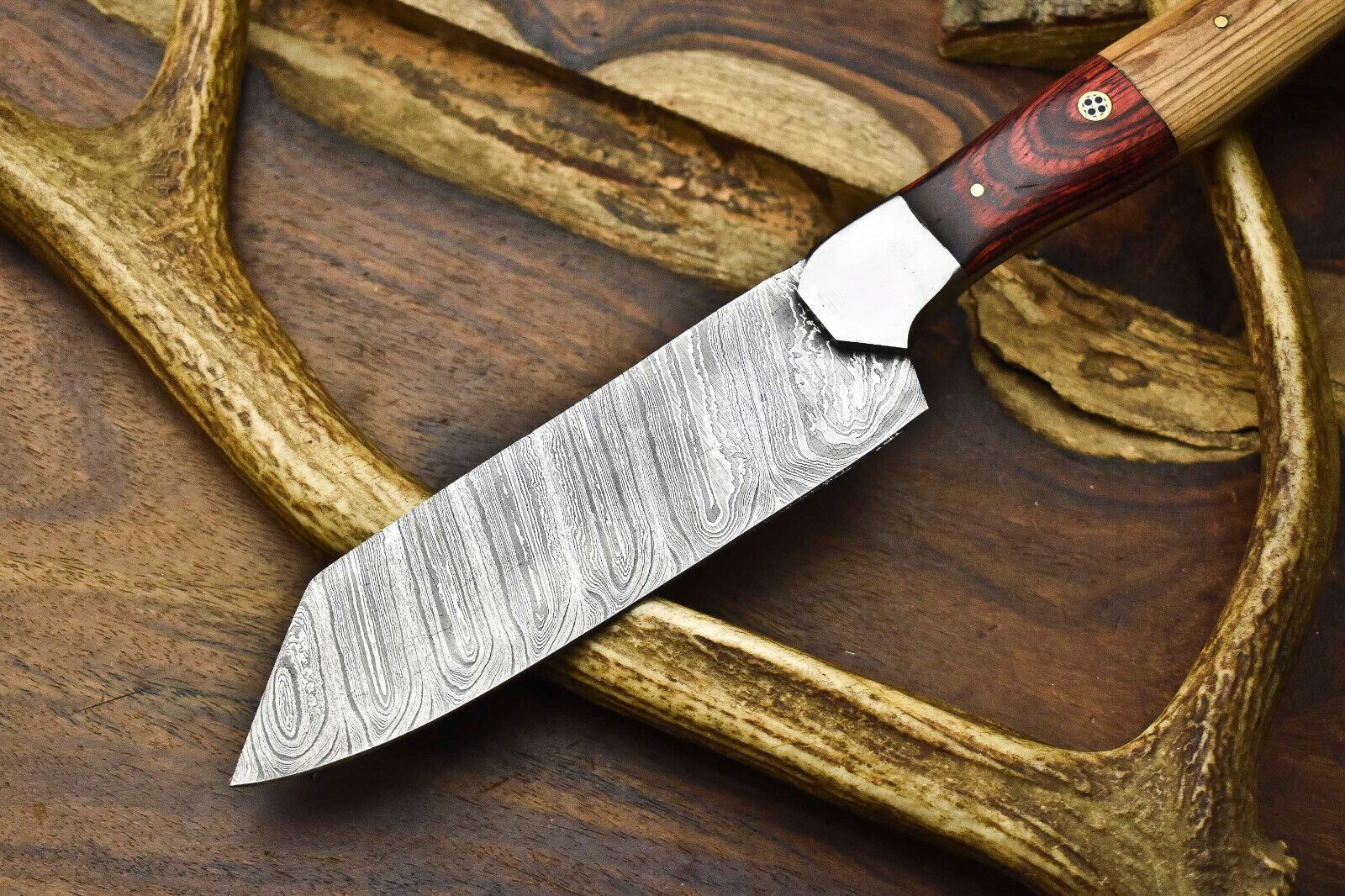 12 Handmade Full Tang Twist Damascus Chef Knife  Wooden Handle Kitchen Blade 2