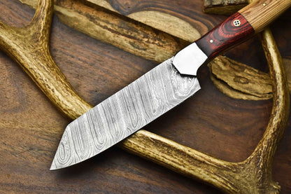 12 Handmade Full Tang Twist Damascus Chef Knife  Wooden Handle Kitchen Blade 2