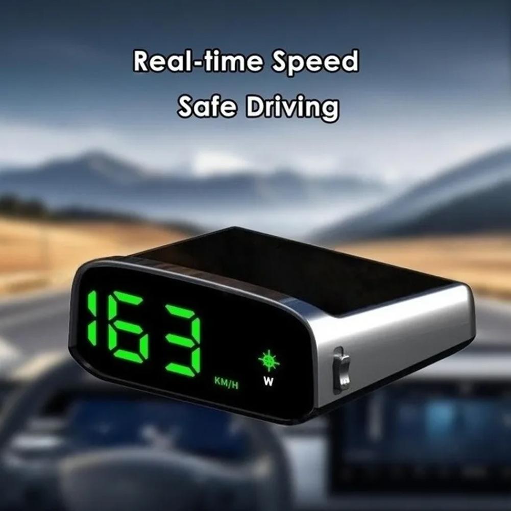 Universal Solar Car Speedometer, Real Time GPS Display, Digital HUD Car Accessory, Smart Solar Powered Display