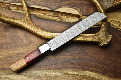 Rare 12 Damascus Steel Kitchen Knife  Hand Forged Twist Pattern Perfect Gift For Chefs 3