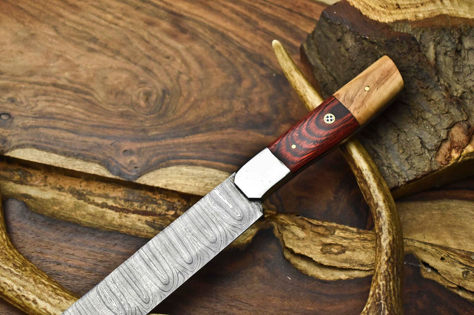 Rare 12 Damascus Steel Kitchen Knife  Hand Forged Twist Pattern Perfect Gift For Chefs 1