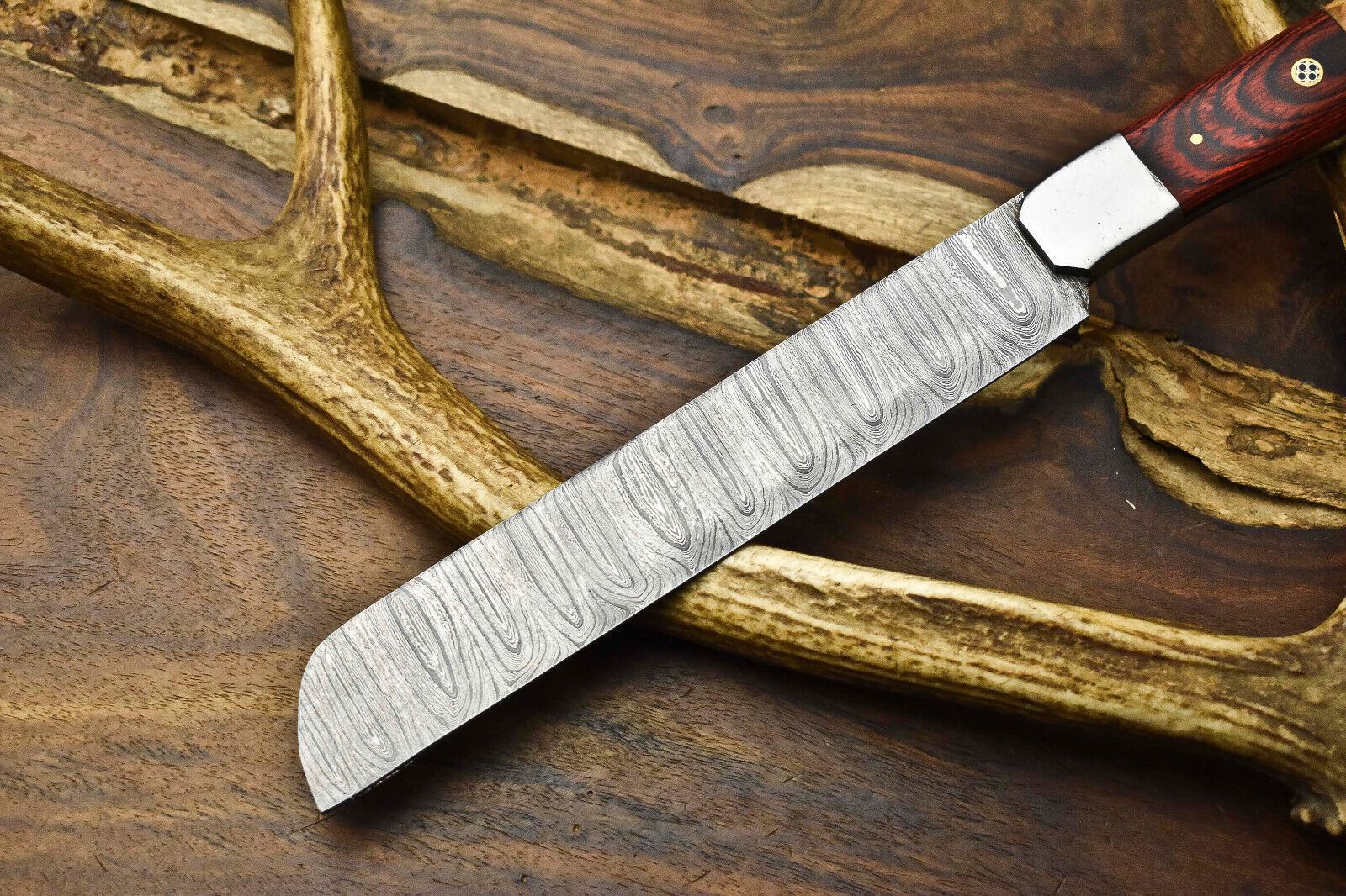 Rare 12 Damascus Steel Kitchen Knife  Hand Forged Twist Pattern Perfect Gift For Chefs 2