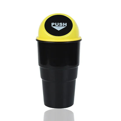 Round Car Trash Can With Lid Car Garbage Box Spill Proof Door Organizer With Cup Holder 6