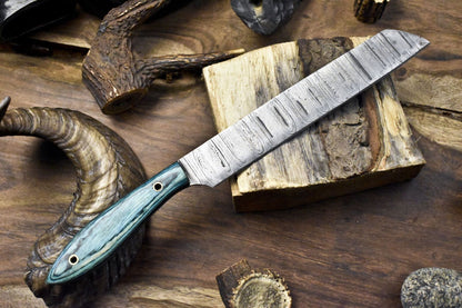 Damascus Steel Kitchen Knife  Hand Forged Twist Pattern Perfect Gift For Chefs 1