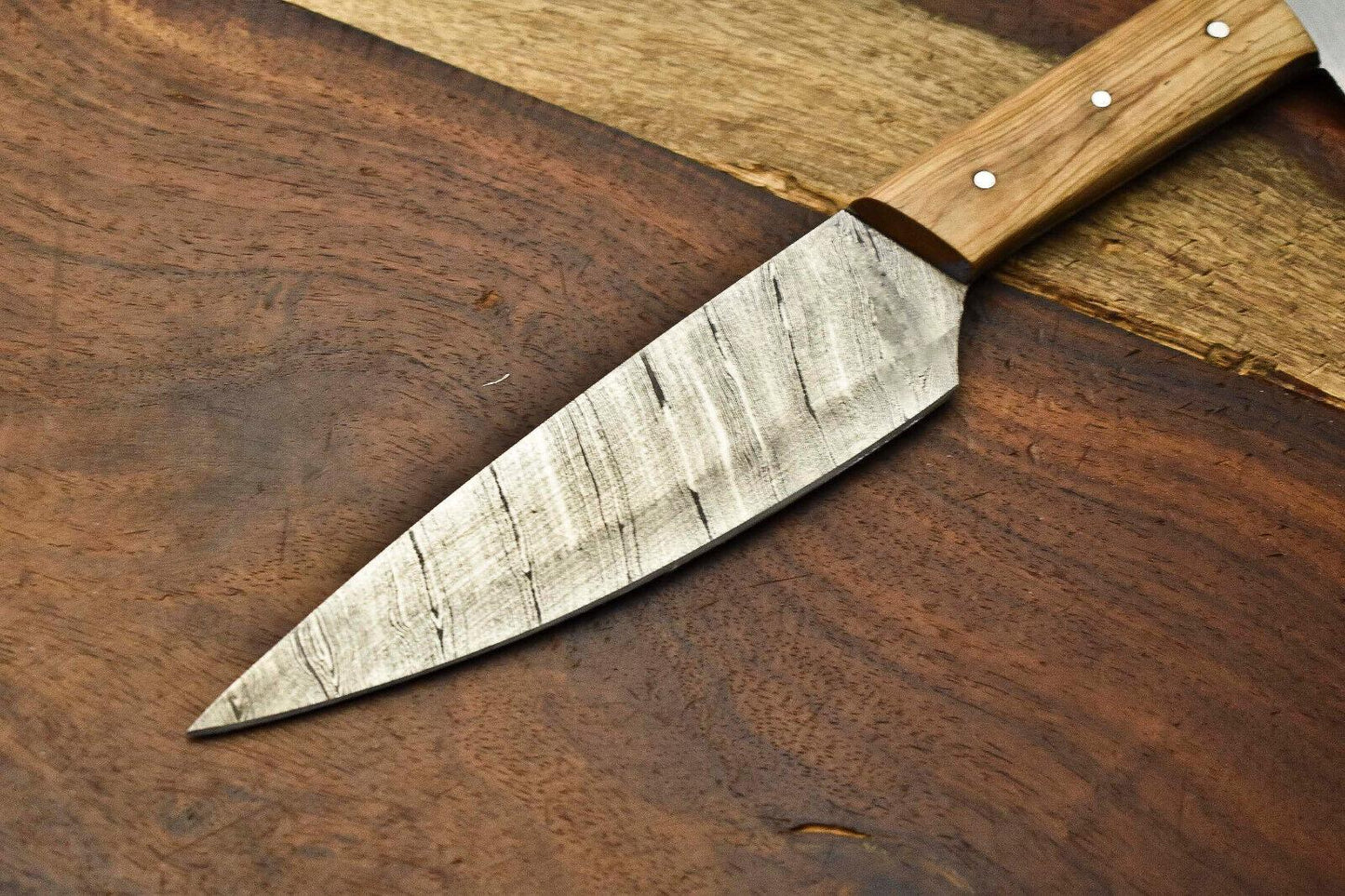 Hand Forged Damascus Steel Chef Knife  1000 Kitchen Knife With Wooden Handle 2