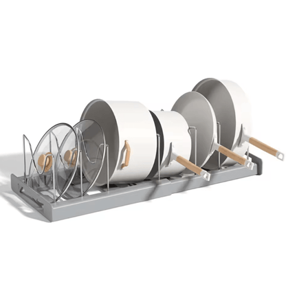FoldEase Adjustable Kitchen Pot Lid And Utensil Storage Rack 4