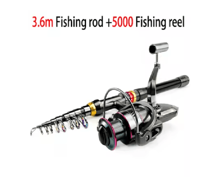 AeroCast Carbon Fiber Telescopic Fishing Rod And Reel Combo 5