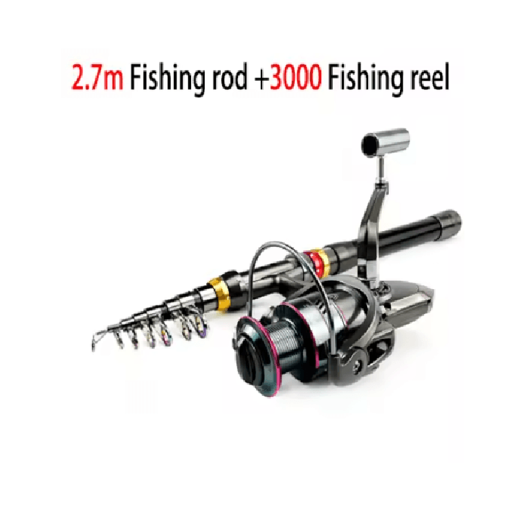 AeroCast Carbon Fiber Telescopic Fishing Rod And Reel Combo 6