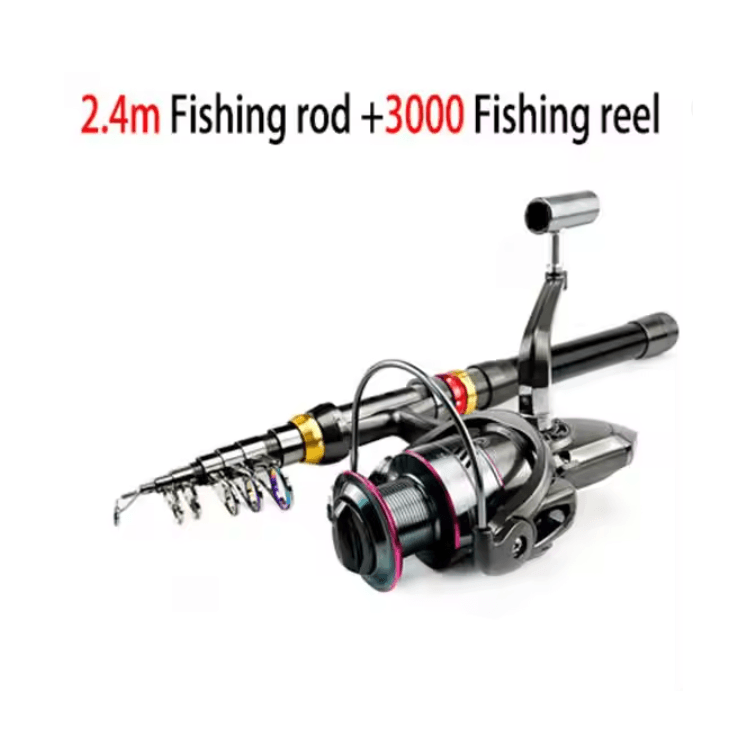 AeroCast Carbon Fiber Telescopic Fishing Rod And Reel Combo 7