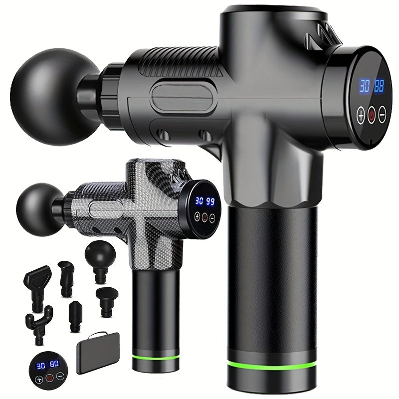 Fascia Deep Muscle Massage Gun, 30 Level Relax Body Neck Massager, Electric Fitness Equipment, Quiet Pain Relief for Men