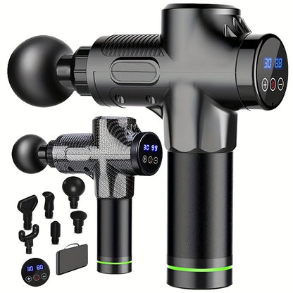 Fascia Deep Muscle Massage Gun, 30 Level Relax Body Neck Massager, Electric Fitness Equipment, Quiet Pain Relief for Men