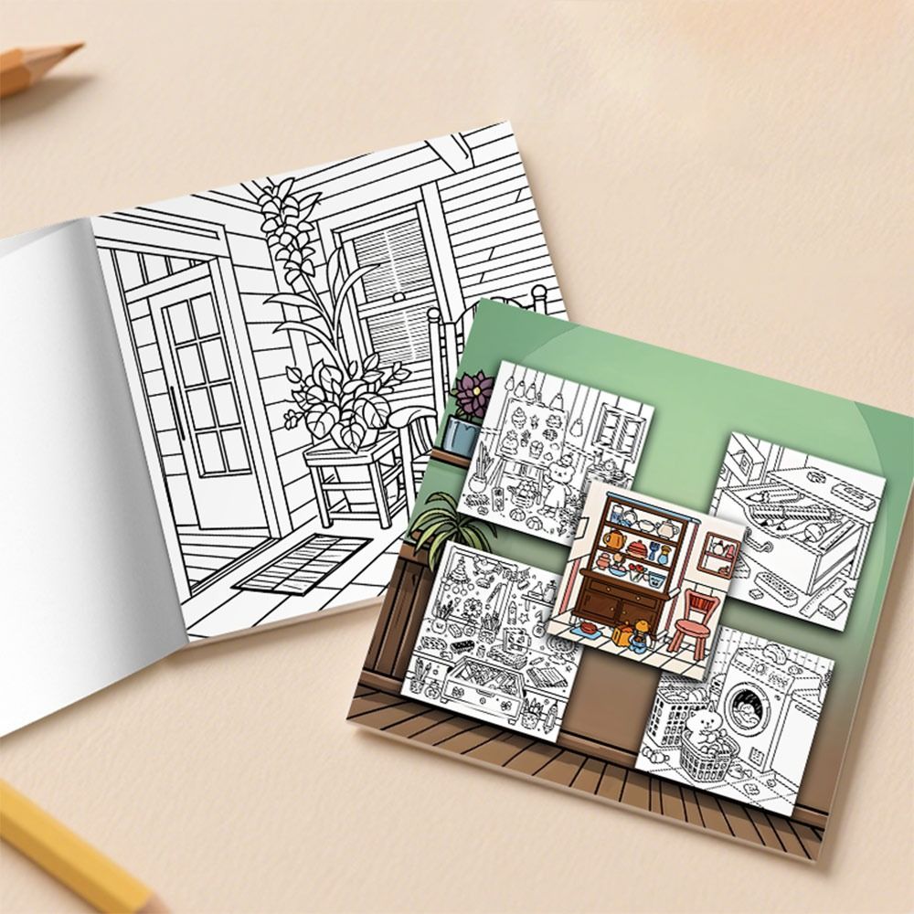 Cute Cartoon Coloring Book For Adults Educational Stress Relief Graffiti Painting Gift For Teens 2
