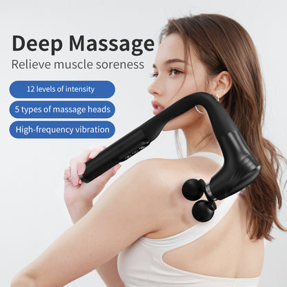 Deep Tissue Percussion Massager Long Handle Handheld Fascia Gun Adjustable Speed Muscle Massager Fo 1