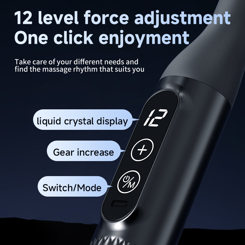 Deep Tissue Percussion Massager Long Handle Handheld Fascia Gun Adjustable Speed Muscle Massager Fo 4