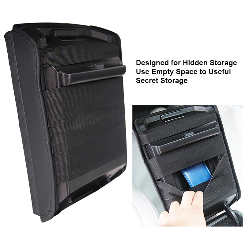Tesla Model Armrest Cover, Premium PU Leather Console Pad, Center Storage Box Protection Cushion