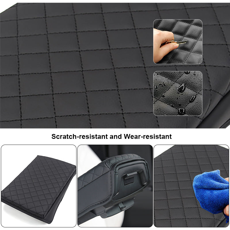 Tesla Model Armrest Cover, Premium PU Leather Console Pad, Center Storage Box Protection Cushion