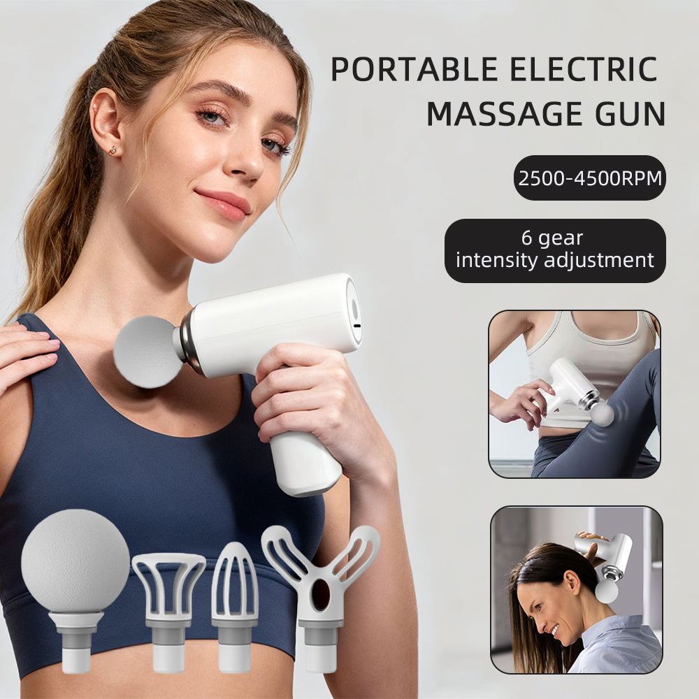 Deep Tissue Electric Percussion Massager, Professional Fascial Massage Gun, 6 Gears Therapy Tool for Neck Back Arm Waist