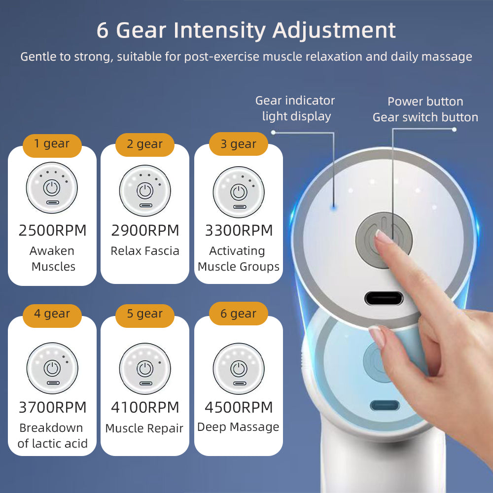 Deep Tissue Electric Percussion Massager Professional Fascial Massage Gun 6 Gears Therapy Tool For  4