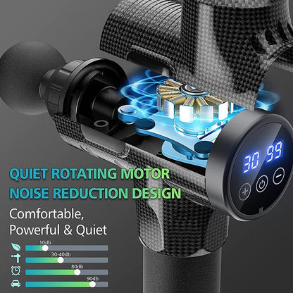 Facial Muscle Massager Massage Pistool Deep Tissue Massage Gun Portable Back Neck Body Muscle Fitne 2