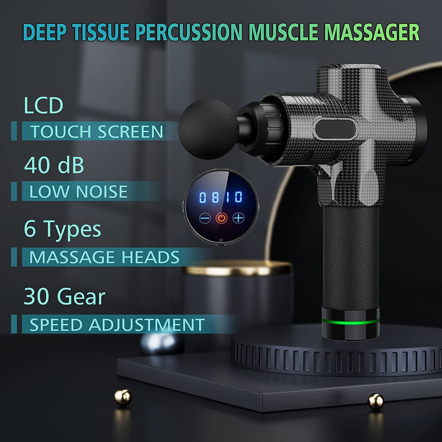 Facial Muscle Massager Massage Pistool, Deep Tissue Massage Gun Portable, Back Neck Body Muscle Fitness Tool