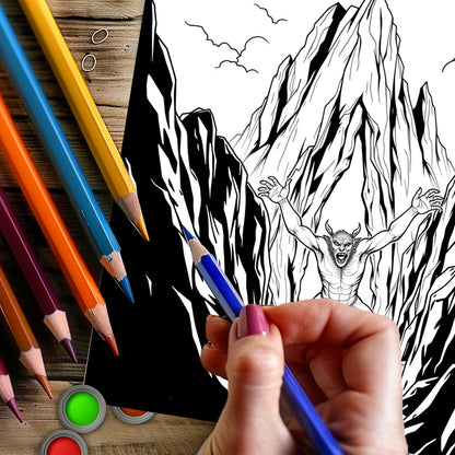 Original Mythical Creatures Coloring Book for Adult, Premium Colouring Book, Unique Drawing Supplies for Christmas
