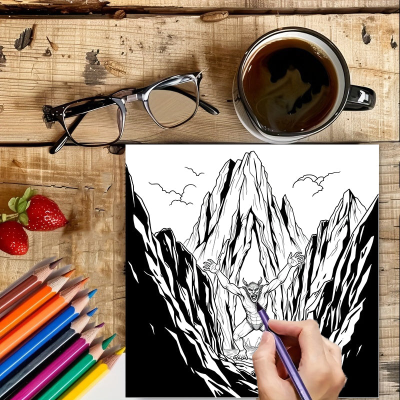 Original Mythical Creatures Coloring Book for Adult, Premium Colouring Book, Unique Drawing Supplies for Christmas
