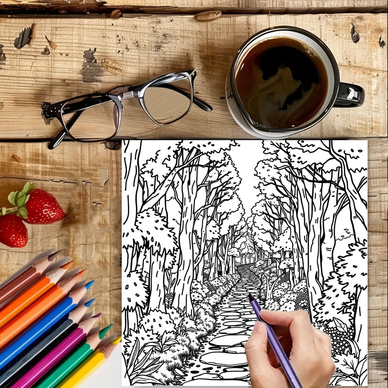 Tropical Paradise Coloring Book for Adults, Premium Drawing Supplies, Perfect Christmas Gift, Thanksgiving Present