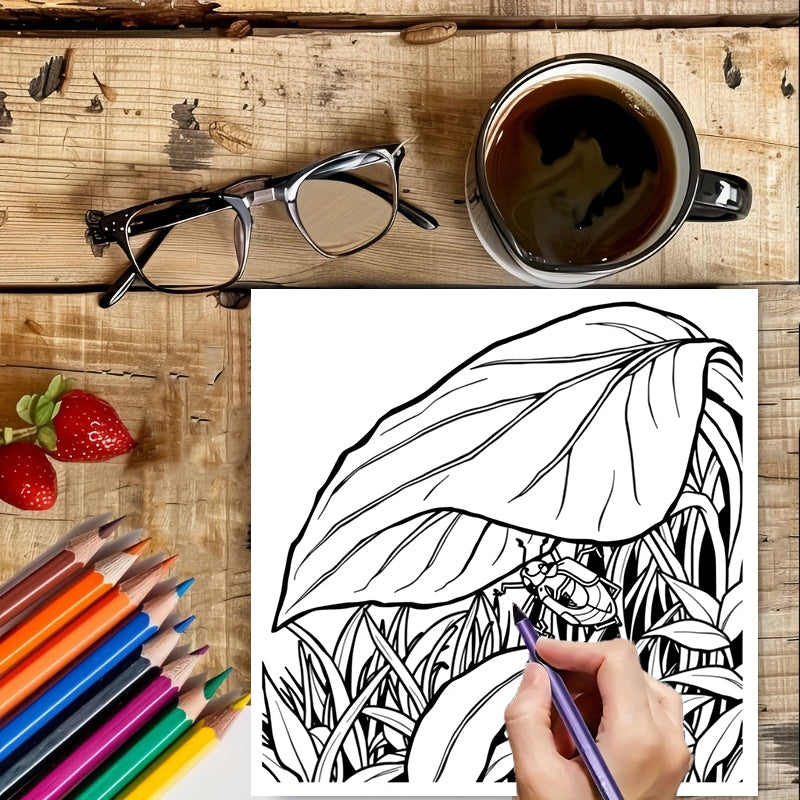 Tropical Paradise Coloring Book for Adults, Premium Drawing Supplies, Perfect Christmas Gift, Thanksgiving Present