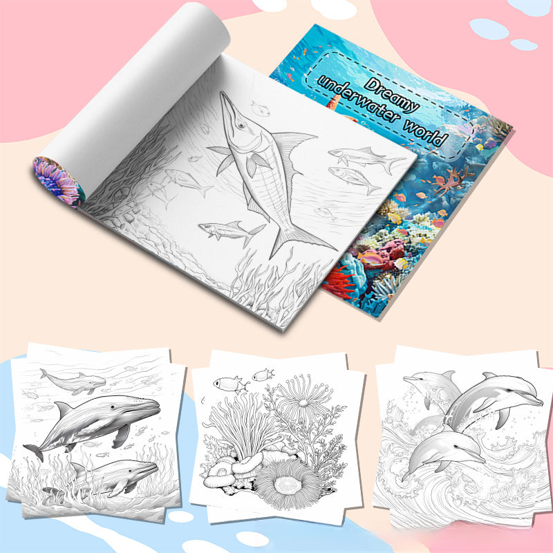 Underwater Wonders, A Relaxing Art Coloring Book, Featuring Ocean Life and Plants