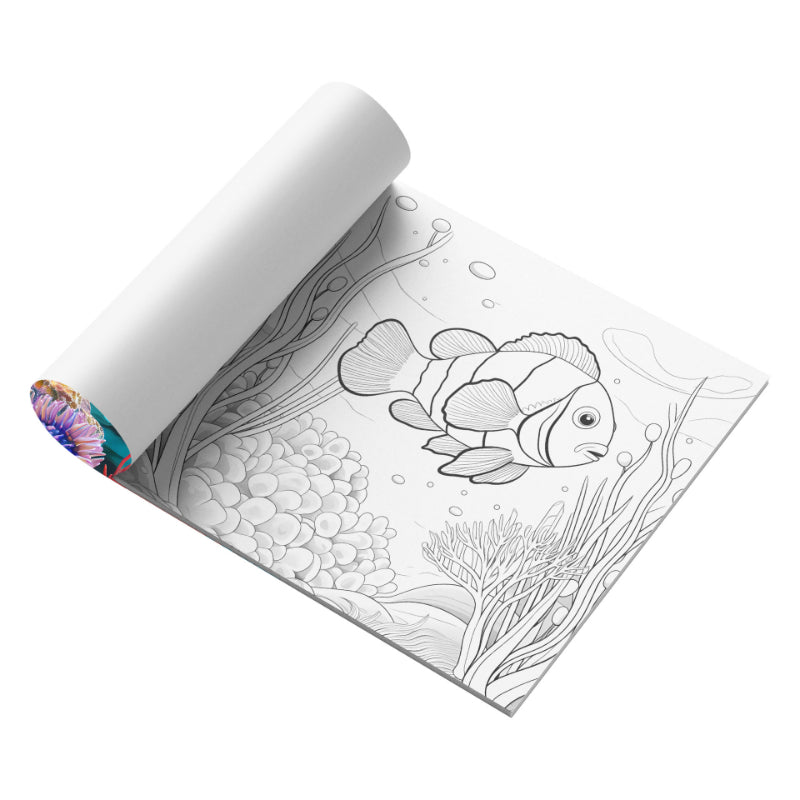 Underwater Wonders, A Relaxing Art Coloring Book, Featuring Ocean Life and Plants