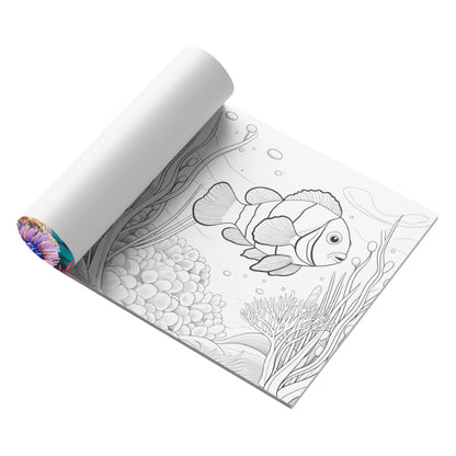 Underwater Wonders, A Relaxing Art Coloring Book, Featuring Ocean Life and Plants